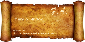 Frenyo Andor névjegykártya
