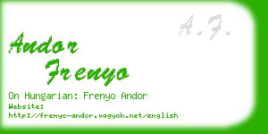 andor frenyo business card